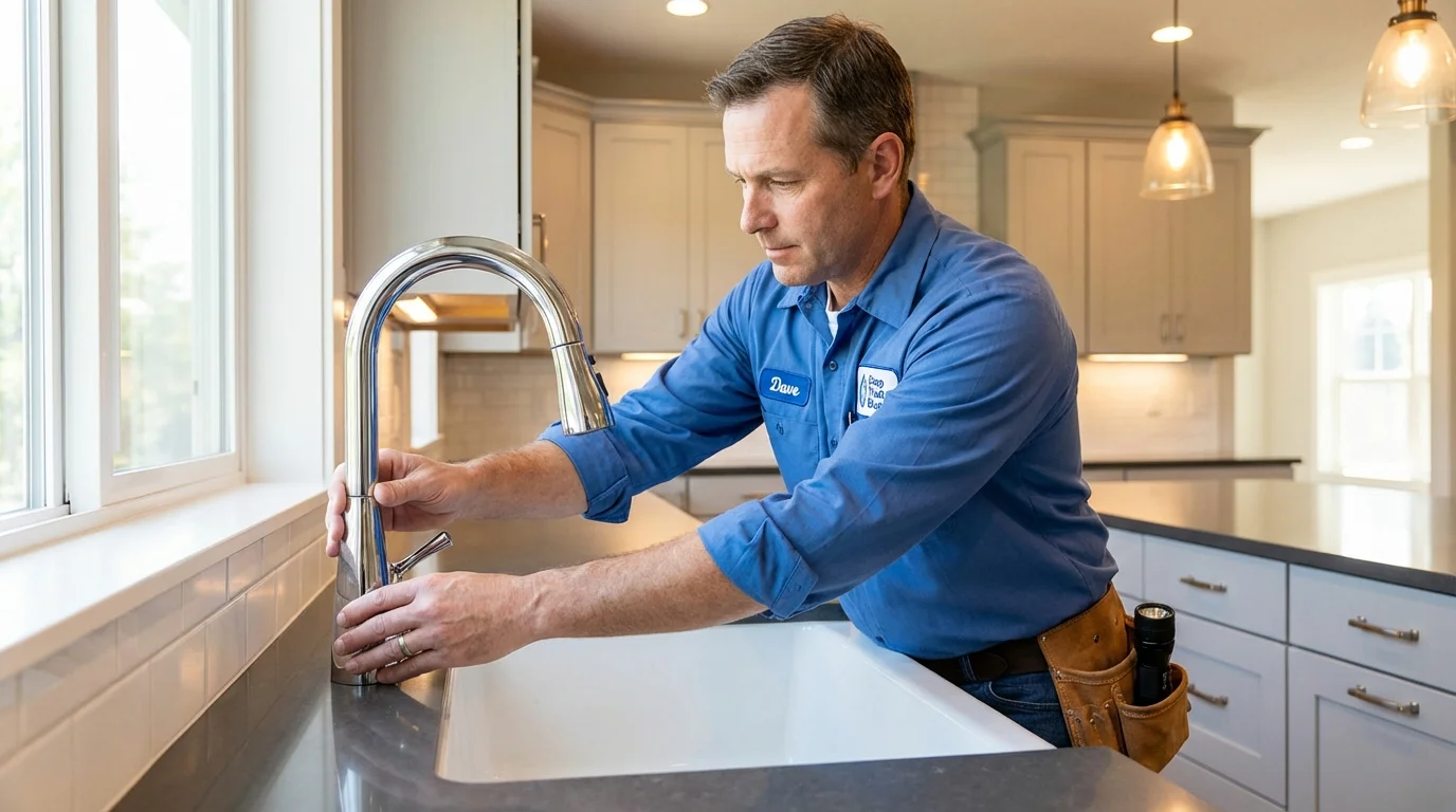 Kitchen faucet installation by Johns Plumbing LLC in Montevideo