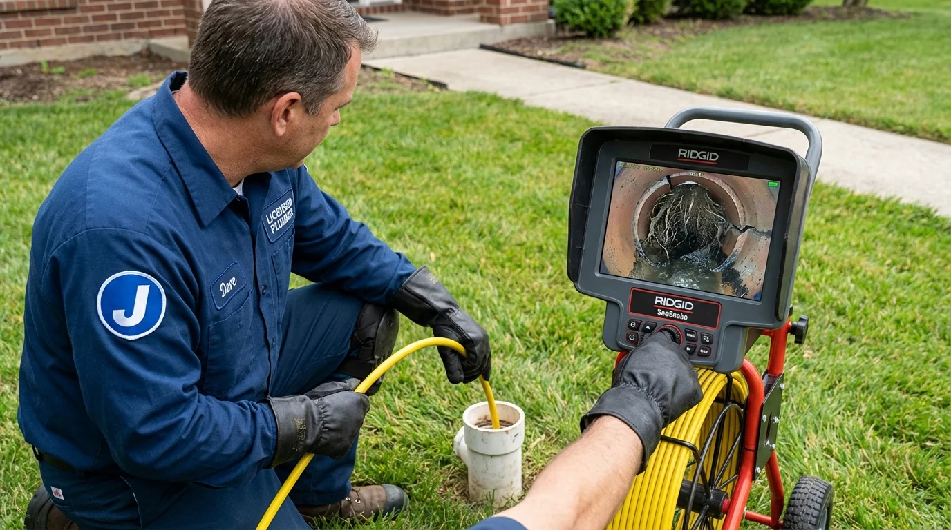 Sewer camera inspection being performed by Johns Plumbing LLC in Montevideo